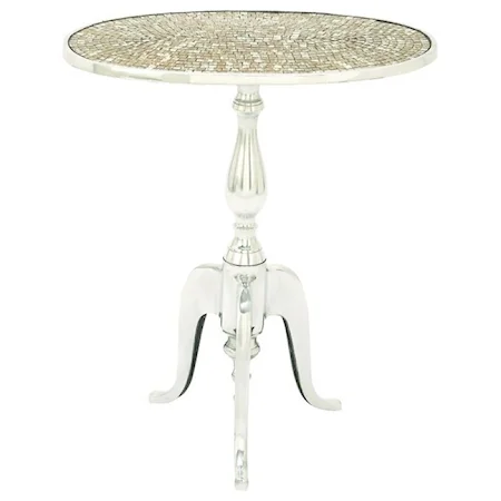 Aluminum Mosaic Oval Accent Table